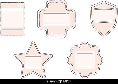 Loose line art, handwritten style frame set Stock Vector
