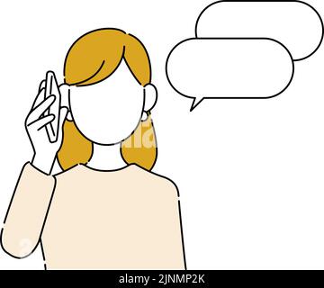 Faceless pose illustration, career woman's upper body, business contact Stock Vector