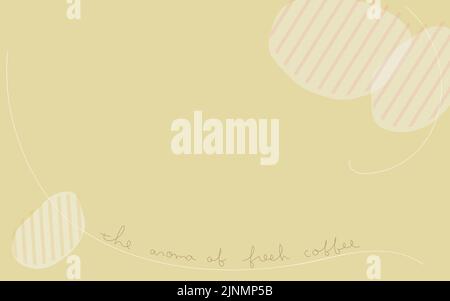 Abstract material of simple lines and figures, image of coffee beans Stock Vector