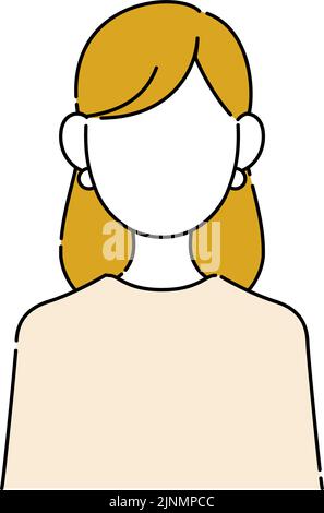 Faceless pose illustration, career woman's upper body, immovable Stock Vector