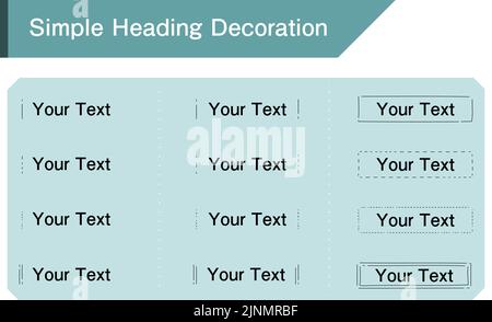 Simple heading decoration line, surrounding line, transparent background on light blue background Stock Vector