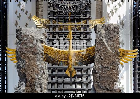 Stoned golden cranes of The National Museum Memorial to Victims of the Holodomor in Kyiv Ukraine Stock Photo