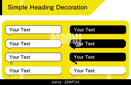 Simple headline decoration balloon, white background on yellow background Stock Vector