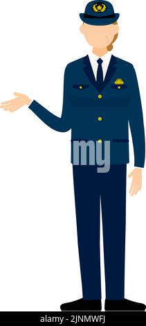 Senior female police officer posing, Lead the way Stock Vector