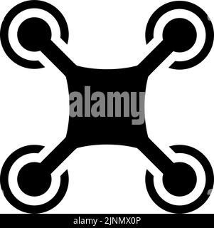 Simple drone icon, black and white Stock Vector