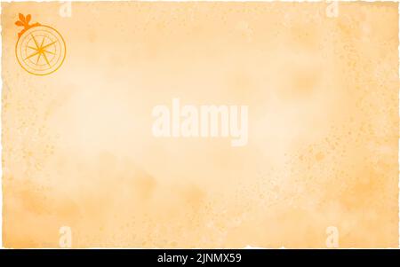 Old paper with a retro directional magnet on it. Stock Vector