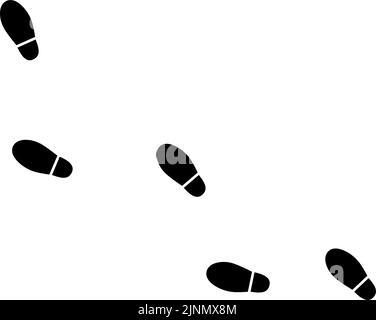 Silhouettes of footprints after a few steps Stock Vector