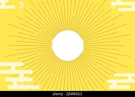 New Year's greeting cards with an image of the first sunrise Stock Vector