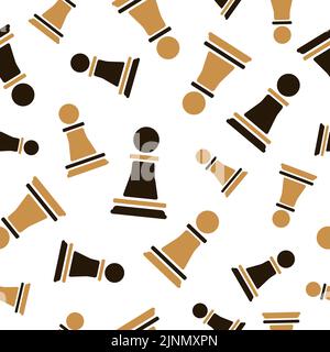 Chess Pawn seamless pattern. Strategy game background. Vector chess pieces illustration. Stock Vector