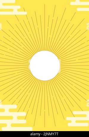 New Year's greeting cards with an image of the first sunrise Stock Vector
