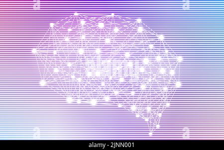 Abstract, technology image resembling a brain, gradient background Stock Vector
