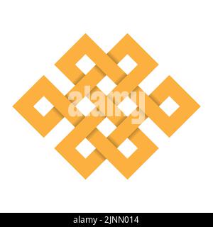 Endless knot - black vector symbol Stock Vector