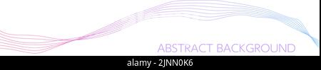 Abstract background with irregularly undulating lines, pink to light blue gradient Stock Vector