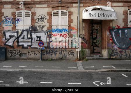 Out of business hotel Richemont in the center of Rennes, France Stock Photo