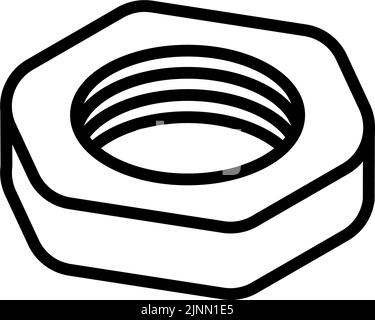 Simple black and white bolt isometrics icon, skeletal parts Stock ...