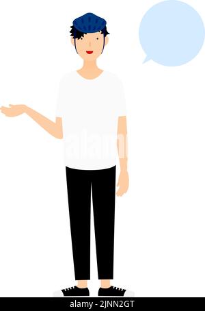 young man with speech bubble avatar - Skater Man Talking With Speech Bubble 2jnn2gt 