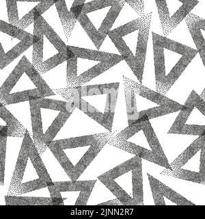 Seamless triangles pattern. Abstract trendy texture. Geometric black and white background. Stock Vector
