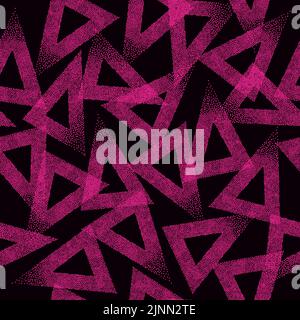 Seamless triangles pattern. Abstract trendy texture. Geometric dotted grunge background. Stock Vector