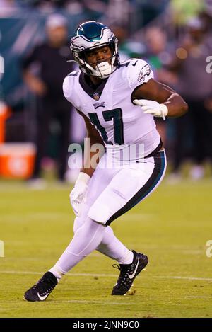 Philadelphia Eagles' Nakobe Dean (17) during the first half of an NFL  football game against the Arizona Cardinals, Sunday, Oct. 9, 2022, in  Glendale, Ariz. (AP Photo/Darryl Webb Stock Photo - Alamy