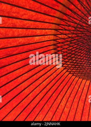 Large red Japanese paper umbrella Stock Photo