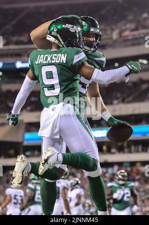 New York Jets wide receiver Calvin Jackson (9) in action against the Philadelphia  Eagles during an NFL pre-season football game, Friday, Aug. 12, 2022, in  Philadelphia. (AP Photo/Rich Schultz Stock Photo - Alamy