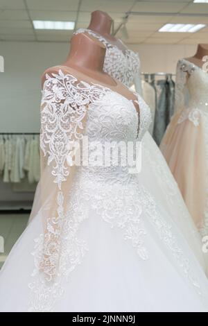 cold shoulder bridal dress