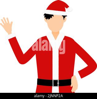 A man dressed as Santa Claus waving with his hands on his hips. Stock Vector