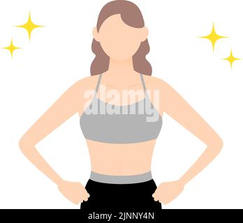 Gym instructor woman standing with hands on hips Stock Vector
