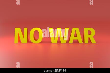 Anti-war, 3D letters of 'No War', 3DCG Stock Photo