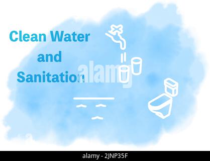 Watercolor style, SDGs Goal 6, Clean water and sanitation Stock Vector ...