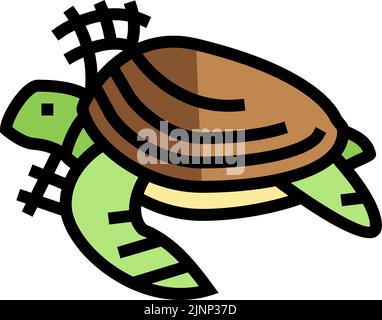 turtle in plastic net color icon vector illustration Stock Vector