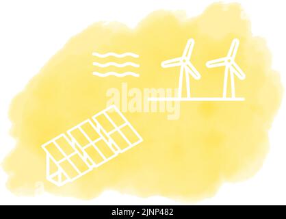Watercolor style, SDGs Goal 7, Affordable and clean energy Stock Vector ...