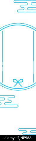 Summer in the middle of summer, Japanese style, simple line drawings (no text), 160x600 Stock Vector