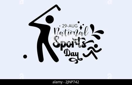 National Sports Day calligraphic banner design on purple background. Script  lettering banner, poster, card concept idea. Sports awareness vector templ  Stock Vector Image & Art - Alamy