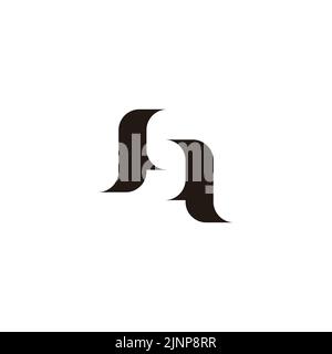 letter s negative space simple bubble talk geometric logo vector Stock Vector