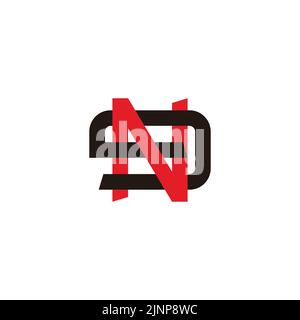 letter ne simple geometric line colorful logo vector Stock Vector
