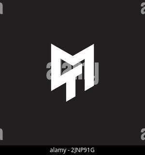 letter tm simple geometric logo vector Stock Vector