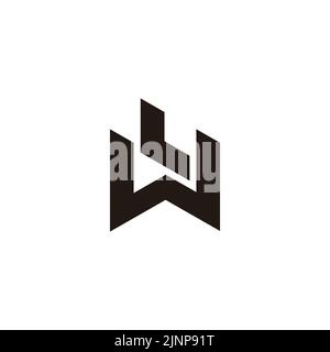 letter lw simple geometric logo vector Stock Vector