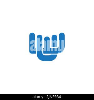 letter wu abstract linked logo vector Stock Vector
