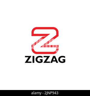 letter z zigzag outline simple logo vector Stock Vector
