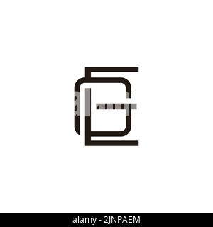 letter ge linked geometric line logo vector Stock Vector