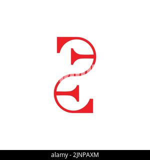 number 2 abstract object logo vector Stock Vector