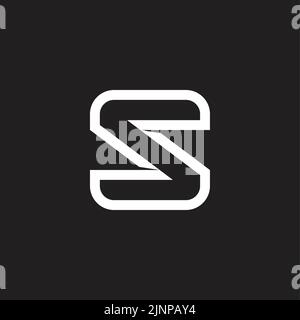 letter s outline simple geometric motion logo vector Stock Vector