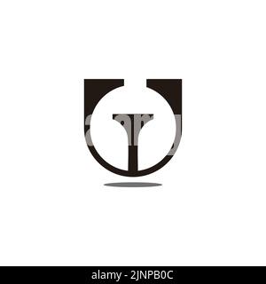 letter u round simple geometric logo vector Stock Vector