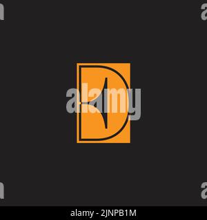 letter de monogram simple geometric negative space logo vector Stock Vector