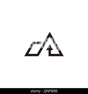 letter da arrow triangle geometric line logo vector Stock Vector