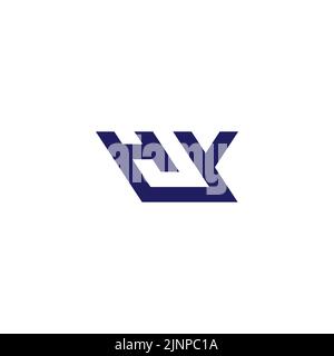 letter hy simple geometric line logo vector Stock Vector