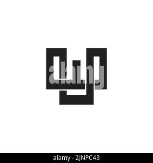 letter wu linked simple geometric logo vector Stock Vector