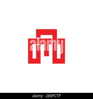 letter nm simple linked infinity geometric logo vector Stock Vector