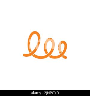 letter w spiral wire abstract simple logo vector Stock Vector